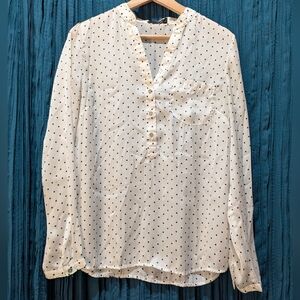 The Limited White and Black Polka Dot Blouse Size M